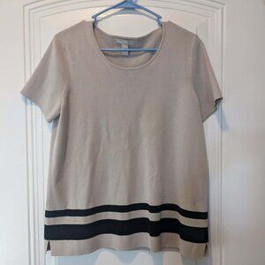 Women's Banana Republic Beige Short Sleeved Sweater - Large - EUC